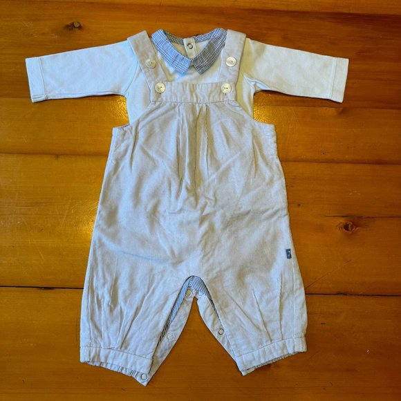 Jacadi 2-Piece Set Corduroy Overall and Bodysuit (3M)